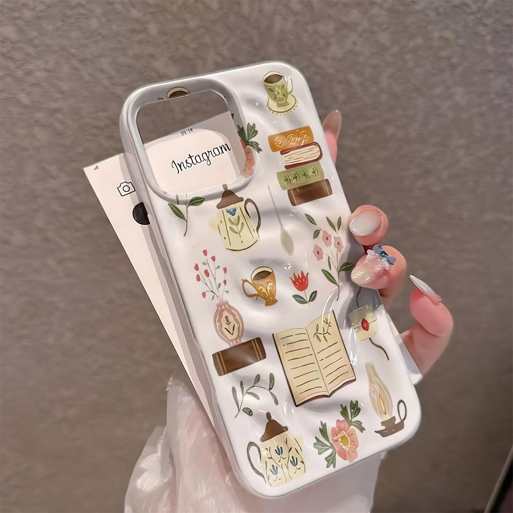 Пасторальная книга чая Чехол для телефона Для iPhone 11 12 13 14 Plus 15 16 17 Pro Max 17Air Чехол для телефона Нежелтеющий Coque Funda