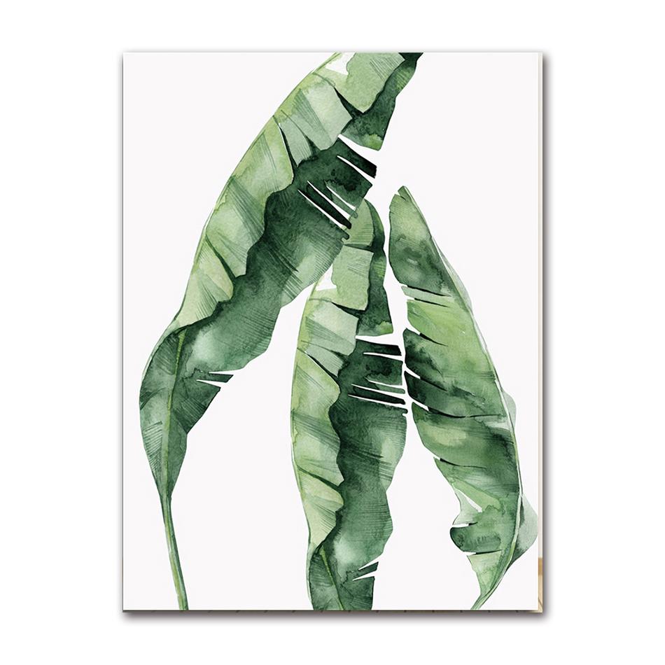 Picture Wall Art Canvas Paintings Home Decoration Nordic Art Tropical Plants Scandinavian Poster Green Leaves Decorative