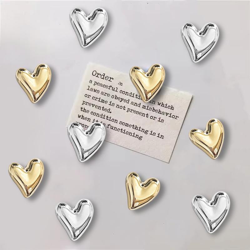 20 шт. магниты на холодильник наклейки на холодильник в форме сердца 20 мм милый маленький магнит для холодильника золото серебро офис доска шкафчик магнитный