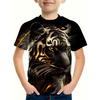 Детская одежда для мальчиков, модная футболка с принтом тигра для мальчиков, детские топы для девочек, летний топ с коротким рукавом для детей, футболка для девочек, детская одежда