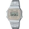 Casio Винтажная серия A168WA-8AY Цифровые часы Серебристый Светло-бежевый Унисекс Дети