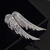 Trendy Sparkling Rhinestone Angel Wings Brooches For Women Men Suit Dress Elegant Feather Brooch Pins Office Party Jewelry Gifts