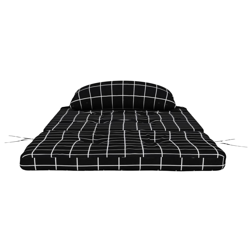 Adirondack Chair Cushions 2 pcs Black Checkered Oxford Fabric