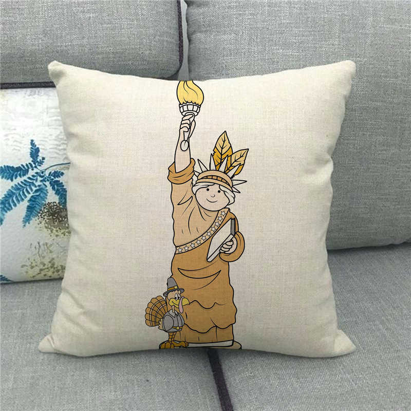 The Statue Of Liberty (Independent And Free) Digital Printing Short Plush Pillow Covers For Sofa Office Cushion Cover Home Goods
