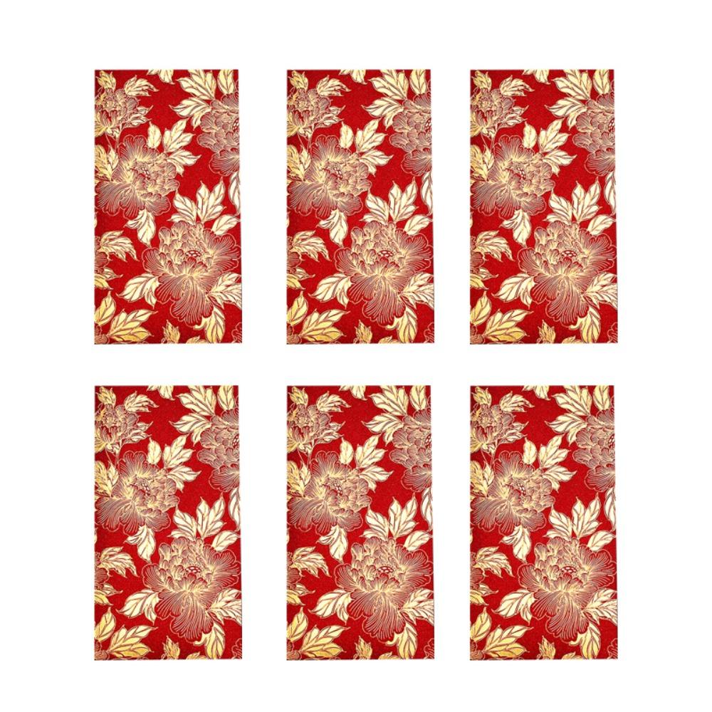 6 шт. Красный карманный новогодний красный конверт винтажные денежный карманный конверт на удачу китайский новый год