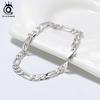 ORSA JEWELS Итальянский Мужской Браслет из Стерлингового Серебра 925 пробы 5,0 мм с Алмазной огранкой Цепь Фигаро Браслет для Женщин Широкий Толстый Браслет SB66