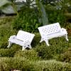 Mini Miniatures Wooden Garden Outdoor Chair Bench Furniture Park Kit