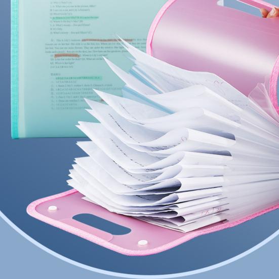 Expanding File Folder 13 Pockets Accordion File Organizer with Handle Plastic Clear Document Organizer Hold A4 Letter Size Paper