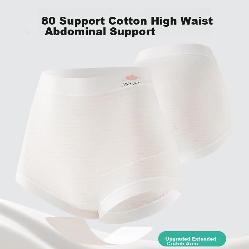 LangSha Maternity Underwear for Women, Modal High-Waist Tummy Support, Extended Cotton Pouch, Antibacterial, High-Elasticity, Plus Size Shorts