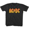 ACDC Vintage Orange Fire Logo T Shirt Rock Band Music Boys Girls Baby Youth
