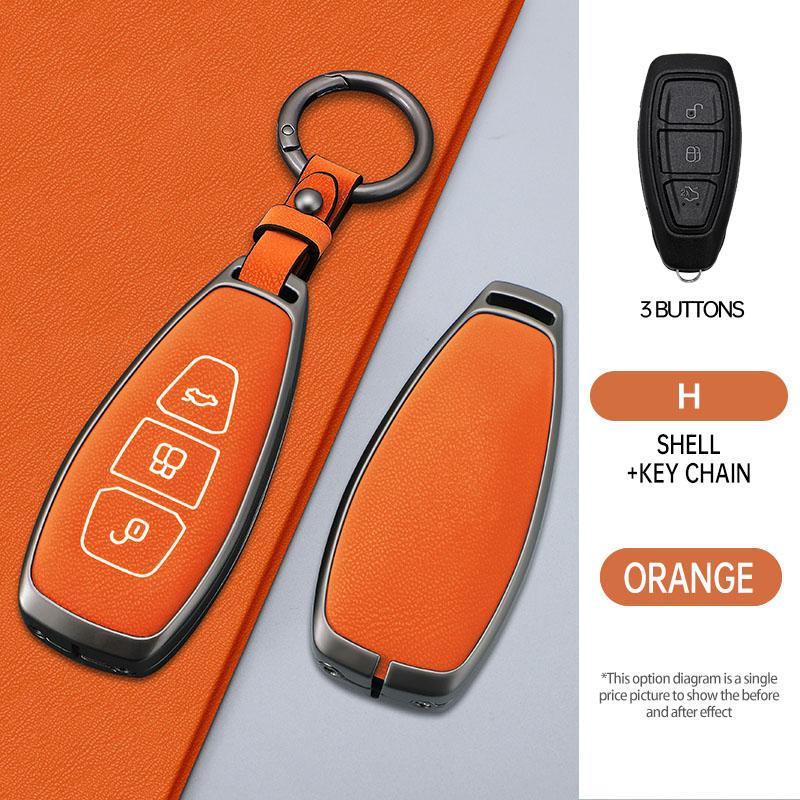 Zinc Alloy Car Key Pack for Ford ST Line Fiesta Focus Mondeo Ecosport Kuga Puma Edge Escape Metallic Car Key Fob Case Accessorie