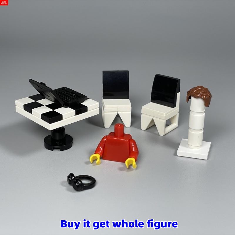 Нетоксичные Кубики Moc Блокнот Кофейная Чашка Офисная Сцена Фигурка 4 см Наушники Музыкальные Аксессуары DIY Образовательные Строительные Блоки Игрушки для Друзей