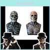 Máscara Bioquímica de Esqueleto Espeluznante Para Fiestas de Halloween Cubierta Facial Completa de Silicona para la Cabeza con Sombrero