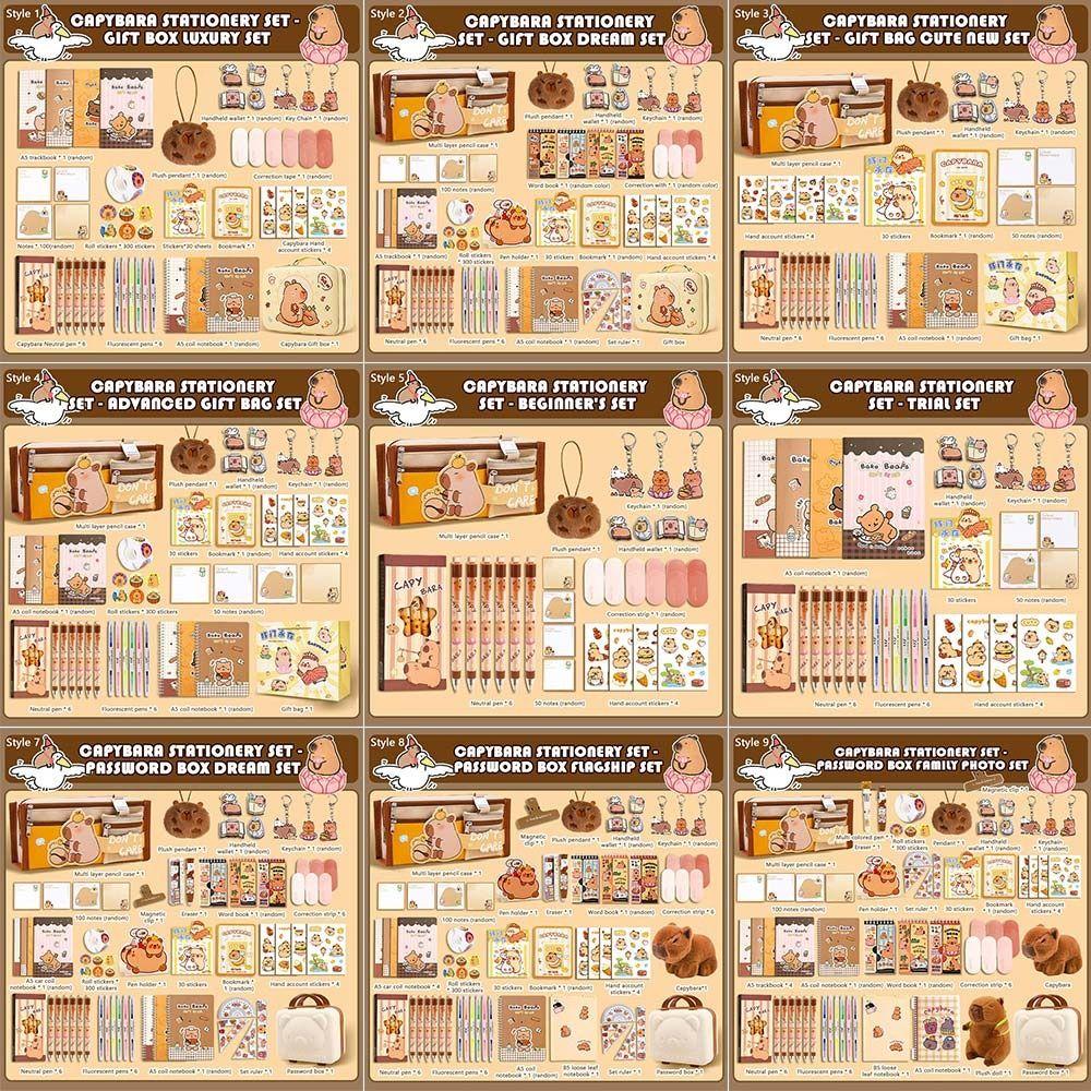 Pencil Case Capybara Stationery Set Abundant Back-to-school Gift Kit Study Stationery for Students