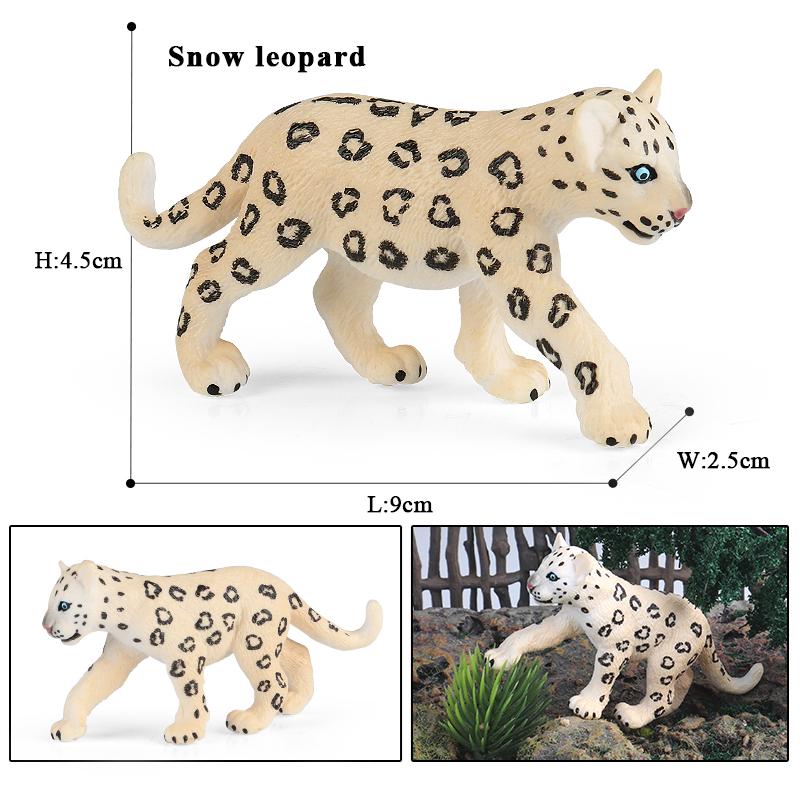 Oenux African Wild Animals Simulation Savage Cheetah Snow Leopard Jaguar Action Figure Figurines PVC Model Educational Kid Toys