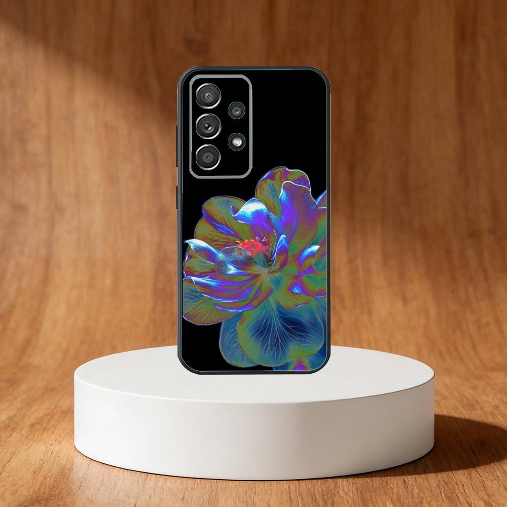 Neon Glow Flowers Phone Case For Samsung S25,S24,S21,S22,S23,S30,Ultra,S20,Plus,Fe,Note,10,9,5G Black Cover