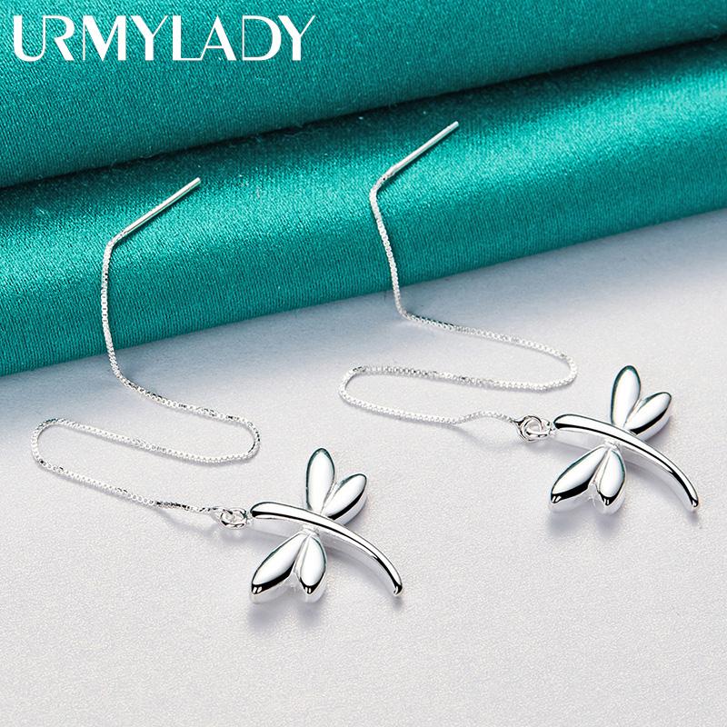 Серьги из стерлингового серебра 925 пробы в форме уха стрекозы для женщин, очаровательные ювелирные изделия