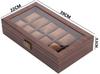 Reodoeer Wood Grain PU Watch Storage Case Box Watch Storage Box Collection Case for 12 Watches