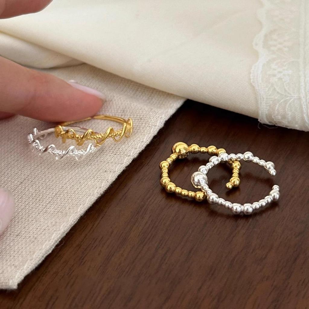 Женское кольцо с открытой геометрической волной, посеребренное, S925 - многофункциональное, персонализированное украшение для указательного пальца.