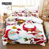 3pcs Christmas Duvet Cover Set, Cartoon Santa Claus Bedding Set, Soft Comfortable Breathable Duvet Cover, For Bedroom Guest Room