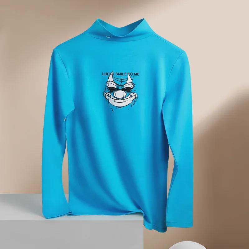 Мужской хлопковый топ с высоким воротником и длинными рукавами — удобная, дышащая осенняя одежда.