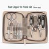Deluxe 12-Piece Stainless Steel Manicure Set - Customizable Nail Clippers & Tools