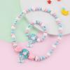 2pcs Cute Cartoon Wood Beads Necklace Animal Shape Children's Necklace Bracelet Jewelry Set