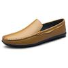 Дышащая мужская повседневная обувь из натуральной кожи, мужские лоферы, мокасины, для отдыха, ходьбы, слипоны, плоская подошва, для улицы, мужская обувь для вождения