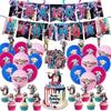Harley Quinn Birthday Decoration Party Set Harley Quinn Movie Animation Batman Character Kids Cute Funny Boy Girl Pink Blue Happy Birthday Garland