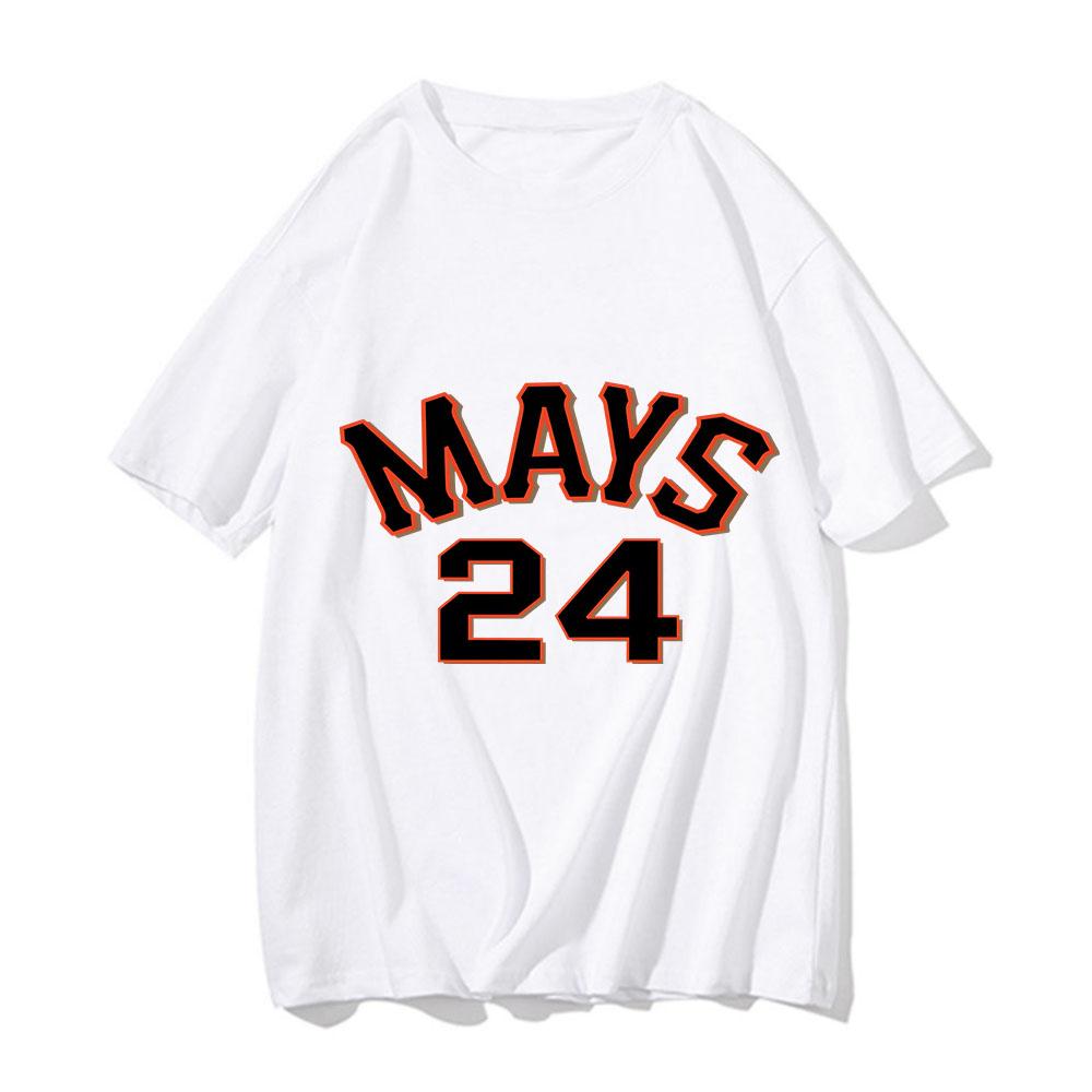 Baseball Willie Mays Print Man T-Shirts Graphic Street Tees High-Quality Sports Tees Clothing Cute Hip Hop Short Sleeve Costumes
