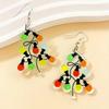 Cross-border new color light string earrings flat acrylic Christmas decoration European and American Christmas tree lantern earrings