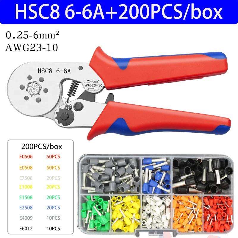 Инструменты для обжима наконечников проводов Клещи для обжима трубчатых наконечников HSC8 6-4 0,25-10 мм/6-6 0,25-6 мм Приспособления для электриков Наконечники проводов