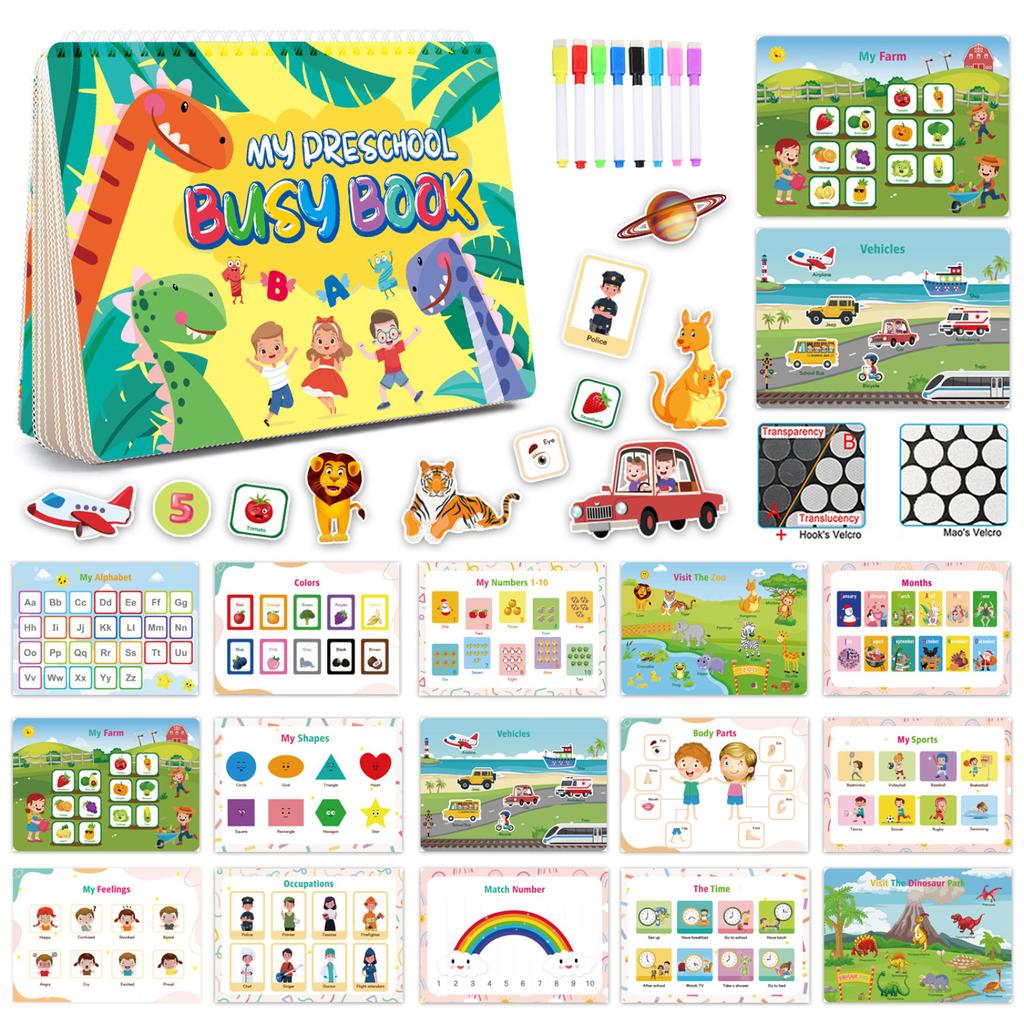 Early Education Quiet Book, Children DIY Sticker Book, Puzzle Enlightenment, Repeated Pasting, Busy Book