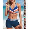 Женский летний купальник-бикини, пляжная одежда, чувственный купальник из двух частей, шорты в полоску, веганский купальник S-5XL