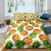 Комплект постельного белья с рисунком ананаса, размер King, желтый, геометрический, с рисунком ананаса, наволочка с принтом фруктов и морем