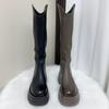 Fashion Winter Platform Warm Cotton Women Knee High Boots Fashion Knight Long Booties Square Heels Shoes Largas De Mujer