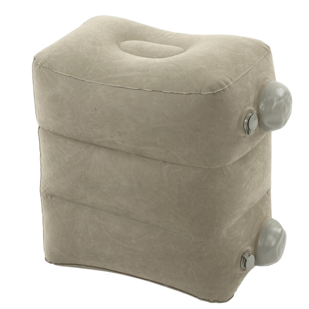 Inflatable Foot Rest Promote Blood Circulation Relieve Fatigue PVC Flocking Inflatable Footrest Cushion for Travel Dark