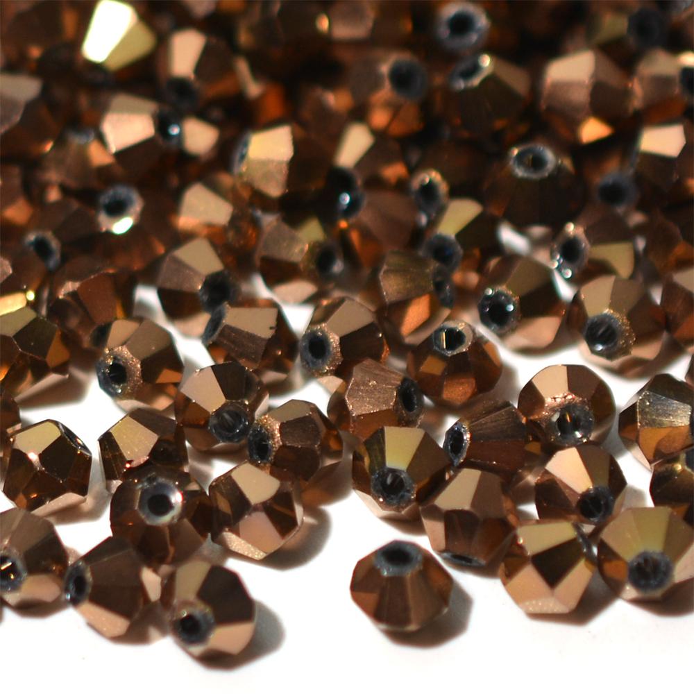 100 штук 4 мм биконических гальванизированных бусин из австрийского хрустального стекла металлических многоцветных для изготовления ювелирных изделий