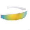 Futuristic Narrow Cyclops Color Mirrored Lens Visor Sunglasses