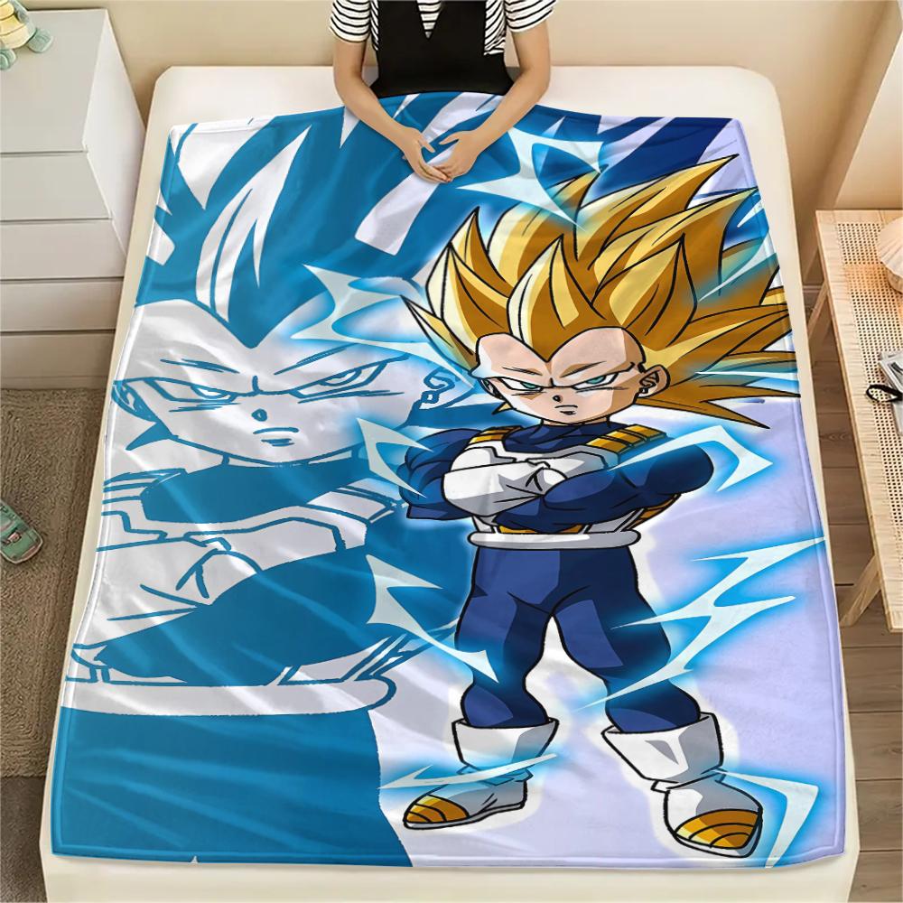 Фланелевое одеяло с принтом персонажей Dragon Ball, Высококачественное, Удобное для всех сезонов, Декор для дома, Тепло и уют, Идеально для рождественских подарков
