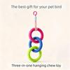 Hanging Bird Cage Chew Toy Round Rotary Bird Beak Grinding Toy Parrot Swing Ring  Bird Training