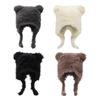 Зимняя теплая плюшевая шапка для женщин, забавная шапка с медвежьими ушками, шапка-капюшон, шапка-череп, шапка для активного отдыха на открытом воздухе, ветрозащитный головной убор, шапка-пуловер