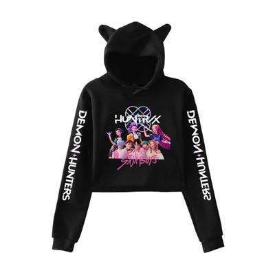 Горячая Мода Kpop Охотники на Демонов Саджа Парни Фигурки Девушки Короткая Толстовка с Кошачьими Ушками на Осень и Зиму Повседневный Свитшот Наряд