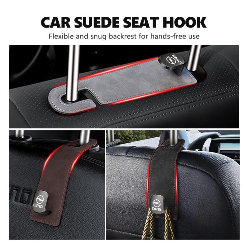 Car Seat Headrest Hook Universal Hidden Suede Seat Back Hanger For Opel ADAM ASTRA J K CORSA E INSIGNIA MOKKA VIVA Meriva