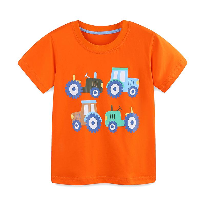 Little maven 2026 Summer New Kids Clothes Baby Boys Children's Clothing Cartoon Excavator T-shirts Cotton Kids 2-7 Years