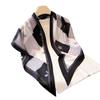 New plaid triangle scarf simulation silk printing sunscreen shawl waist scarf silk scarf scarf headscarf women