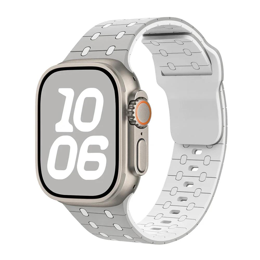 Магнитный силиконовый браслет для Apple Watch ultra 2 ремешок 49 мм 45 мм 44 мм 40 мм 42 мм 46 мм 41 мм 38 мм IWatch Series 10 SE 9 8 7