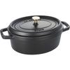Staub Cocotte Oval Black Large Hand Cast Enamel Pot IH Compatible Japanese La Cocotte Oval "Pico 27cm" [Authorized Product] 40500-271