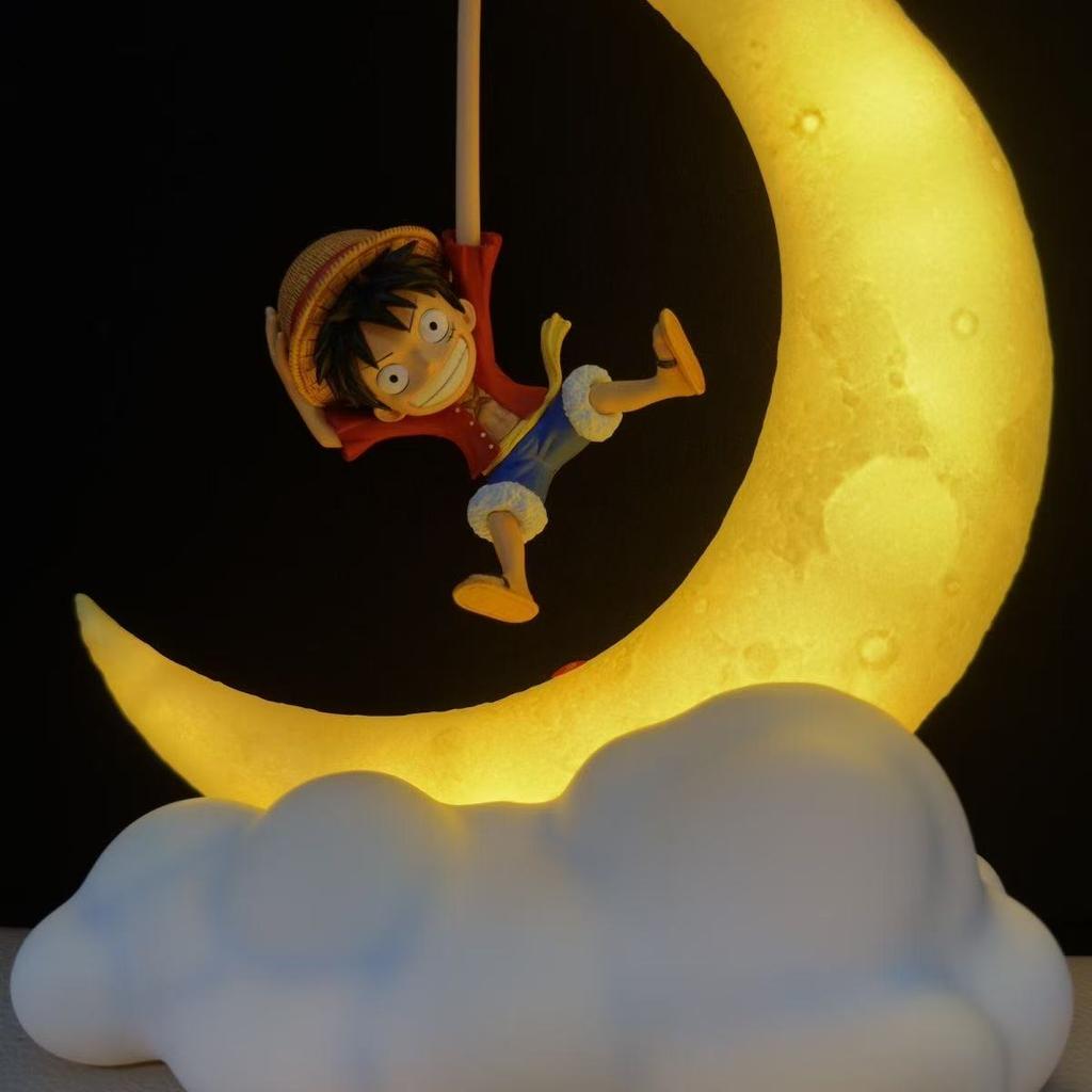 One Piece Луффи Ночник Аниме Периферия Настольное Украшение Лунная Лампа Детские Подарки