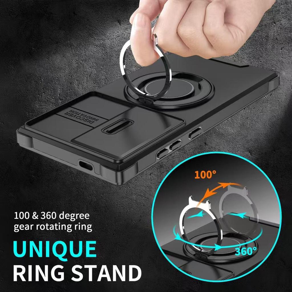 Чехол для телефона Armor Ring Holder для Samsung S25, сверхпрочный противоударный чехол для раздвижного окна, магнитный чехол для автомобиля Samsung S25/S24/S23/S22/Ultra/Plus